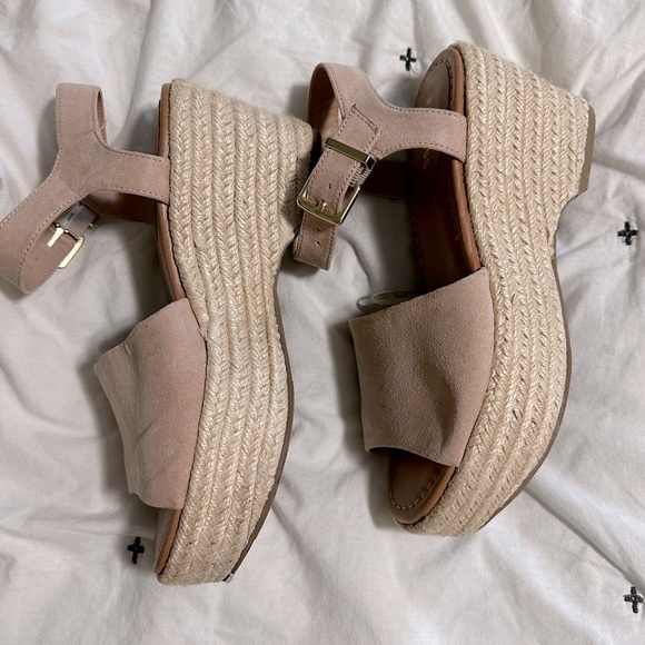 Express Tan Suede Platform Espadrille Heels - Picture 5 of 5